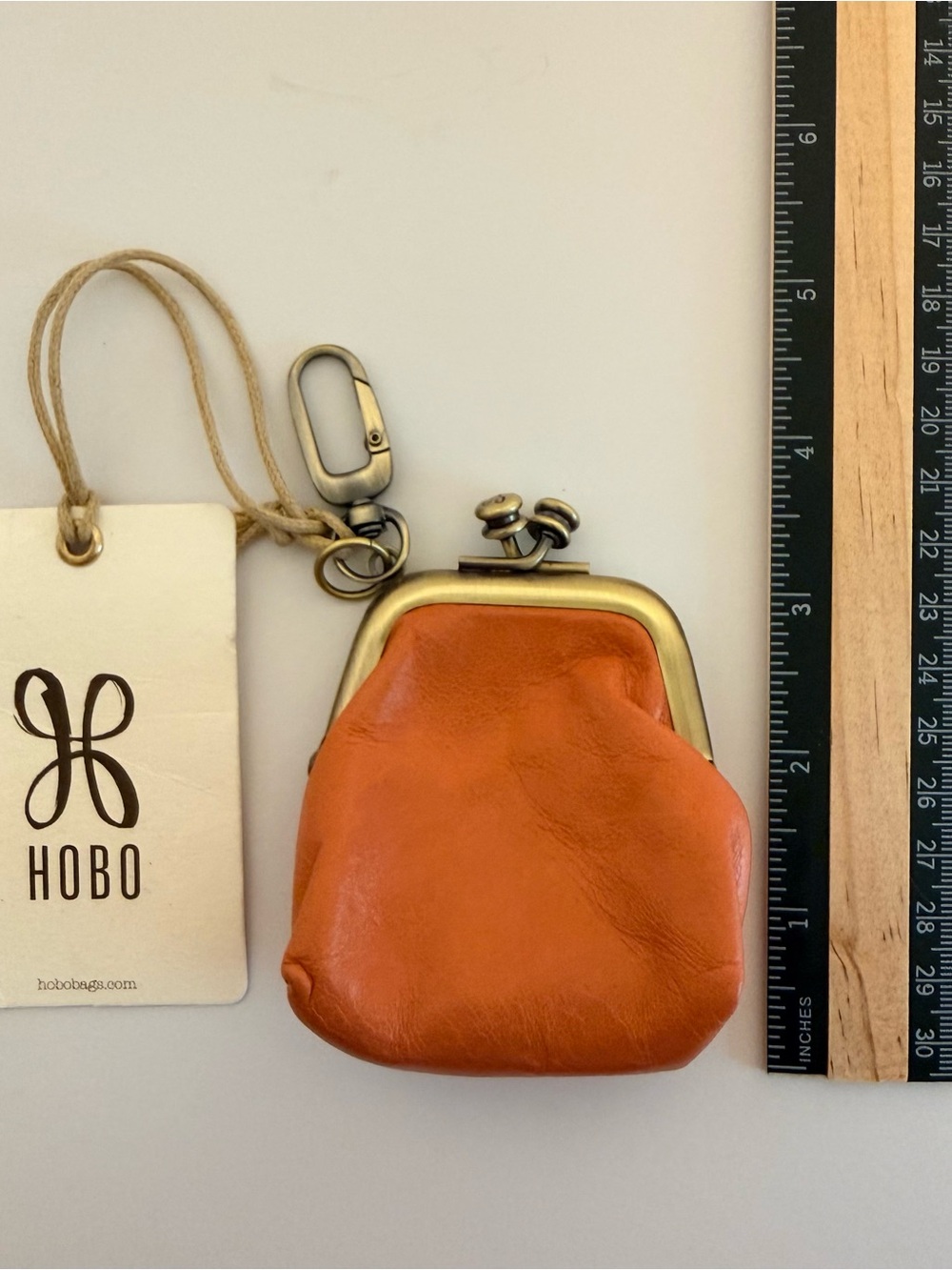 NWT HOBO Run Frame Pouch Cherry Blossom Leather Coin Purse - Picture 7 of 7